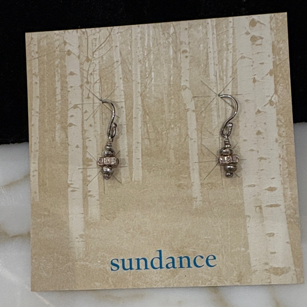 Sundance Catalog Thai Tribal Daisy Stamped Sterling Silver Earrings—BEAUTIFUL!